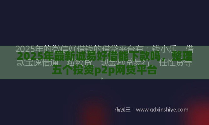 2025年最新诚易好借能下款吗，整理五个投资p2p网贷平台