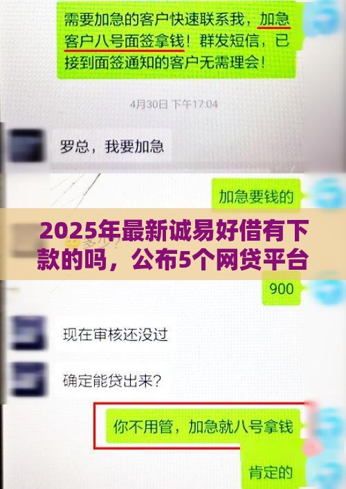 2025年最新诚易好借有下款的吗，公布5个网贷平台哪些不上征信