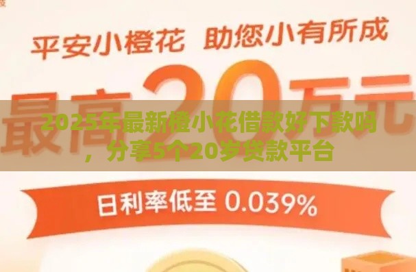 2025年最新橙小花借款好下款吗，分享5个20岁贷款平台