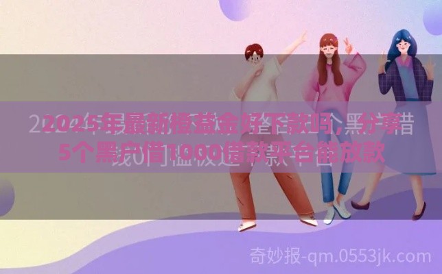 2025年最新橙益金好下款吗，分享5个黑户借1000借款平台能放款