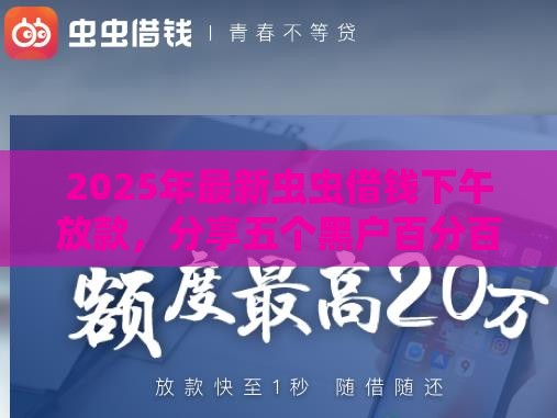 2025年最新虫虫借钱下午放款，分享五个黑户百分百下款的平台