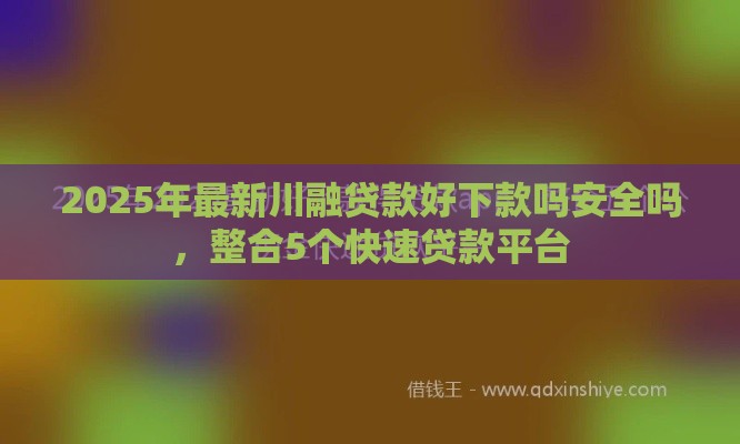 2025年最新川融贷款好下款吗安全吗，整合5个快速贷款平台