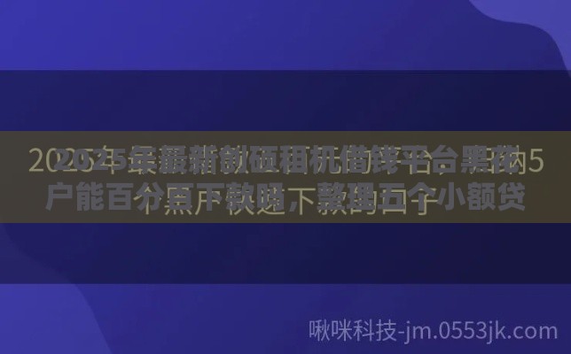 2025年最新创硕租机借钱平台黑花户能百分百下款吗，整理五个小额贷款正规平台