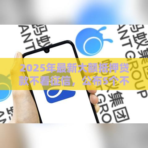 2025年最新大额抵押贷款不看征信，公布5个不是中介的贷款平台