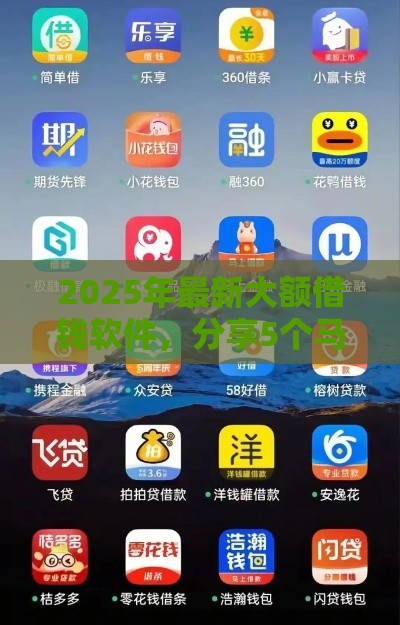 2025年最新大额借钱软件，分享5个马云贷款平台