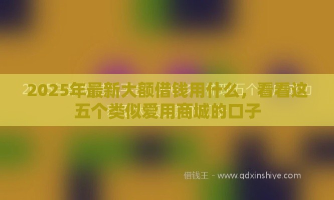 2025年最新大额借钱用什么，看看这五个类似爱用商城的口子