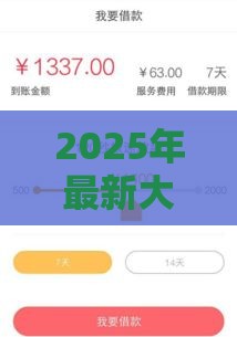 2025年最新大额容易下款的口子，推荐五个好通过的网贷平台