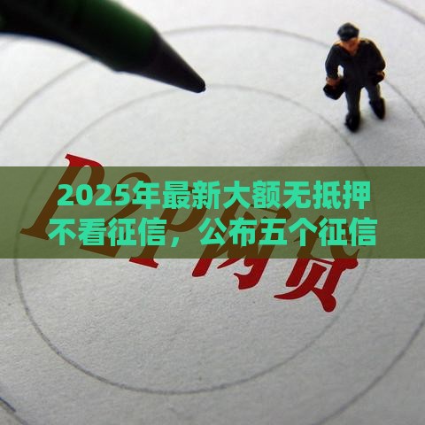 2025年最新大额无抵押不看征信，公布五个征信花了可以贷款的平台