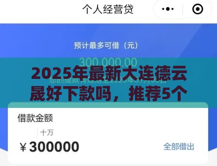 2025年最新大连德云晟好下款吗，推荐5个65岁稳放款口子正规网贷