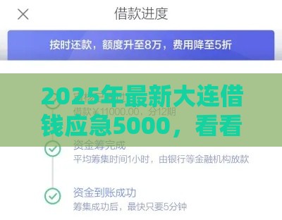 2025年最新大连借钱应急5000，看看这5个放款快的小额贷款平台