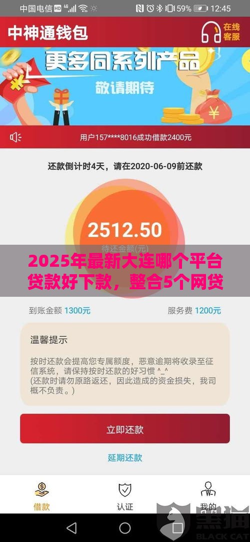 2025年最新大连哪个平台贷款好下款，整合5个网贷平台利息最低
