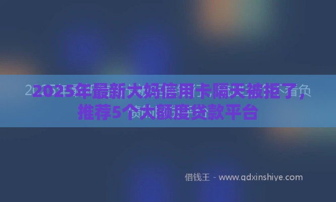 2025年最新大妈信用卡隔天被拒了，推荐5个大额度贷款平台