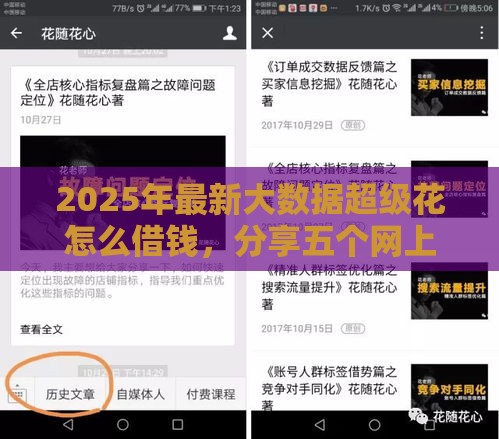 2025年最新大数据超级花怎么借钱，分享五个网上借钱平台