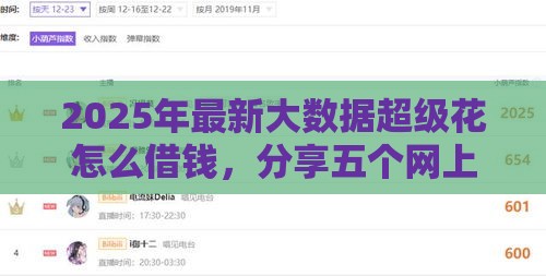 2025年最新大数据超级花怎么借钱，分享五个网上借钱平台