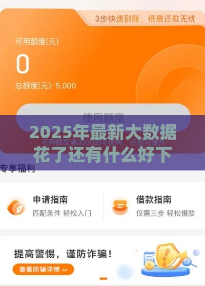 2025年最新大数据花了还有什么好下款的app，分享5个高额贷款平台