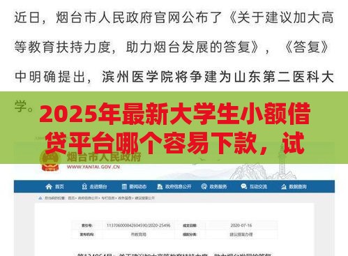 2025年最新大学生小额借贷平台哪个容易下款，试试这5个黑户微信借500的平台