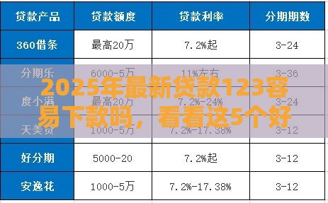 2025年最新贷款123容易下款吗，看看这5个好贷款平台
