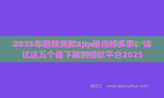 2025年最新贷款app被拒好多家，试试这五个能下款的借款平台2025