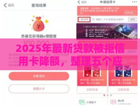2025年最新贷款被拒信用卡降额，整理五个应急借贷款500秒下平台