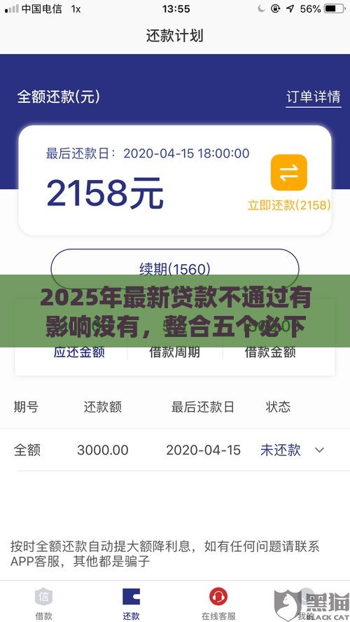 2025年最新贷款不通过有影响没有，整合五个必下款的贷款平台