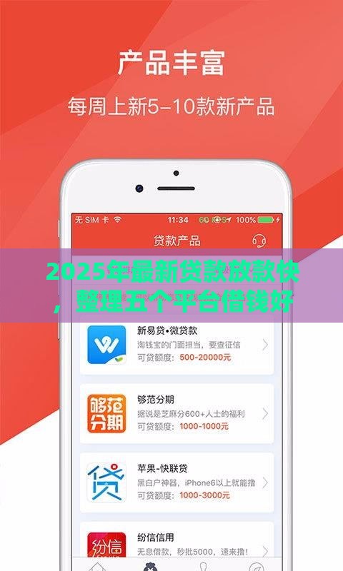 2025年最新贷款放款快，整理五个平台借钱好