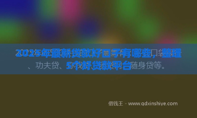 2025年最新贷款好口子有哪些，整理5个好贷款平台