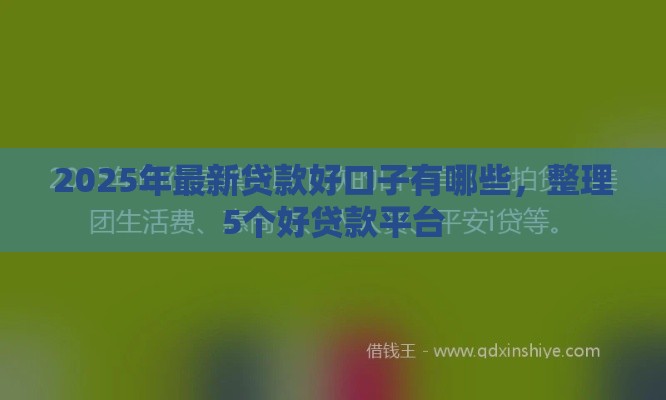 2025年最新贷款好口子有哪些，整理5个好贷款平台