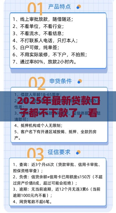 2025年最新贷款口子都不下款了，看看这5个平台能贷款