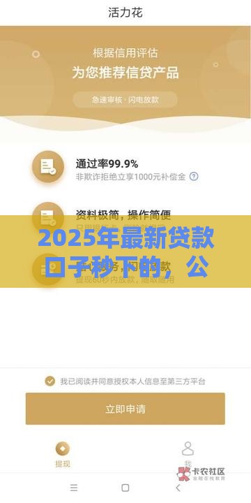 2025年最新贷款口子秒下的，公布五个贷款平台利息低