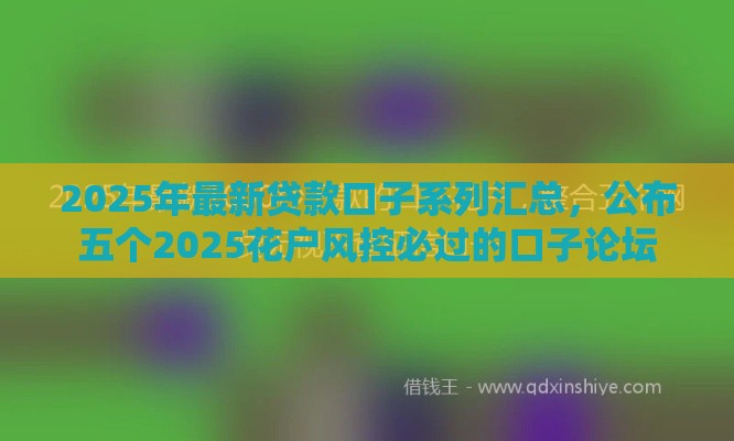 2025年最新贷款口子系列汇总，公布五个2025花户风控必过的口子论坛