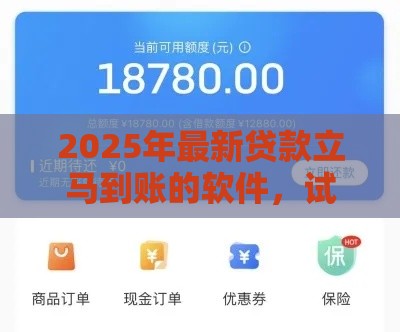 2025年最新贷款立马到账的软件，试试这5个借款1500必下的平台黑户