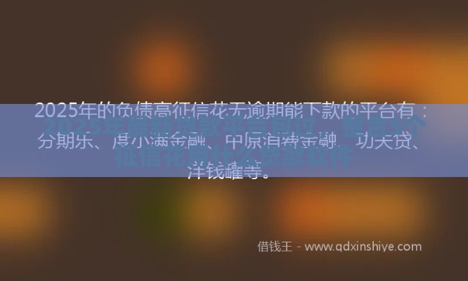 2025年最新贷款平台包过，整合5个征信花用什么贷款软件