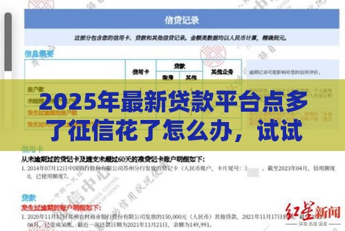 2025年最新贷款平台点多了征信花了怎么办，试试这五个借款平台的钱好借一点