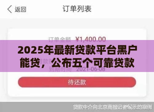 2025年最新贷款平台黑户能贷，公布五个可靠贷款平台