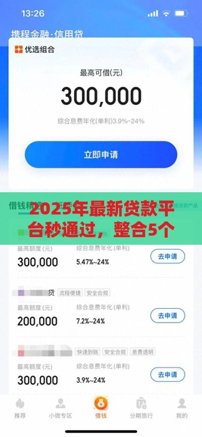 2025年最新贷款平台秒通过,整合5个通过高的借款平台 2025年最新贷款平台秒通过,整合5个通过高的借款平台
