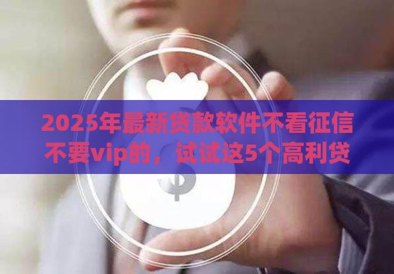 2025年最新贷款软件不看征信不要vip的，试试这5个高利贷贷款平台