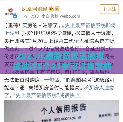 2025年最新贷款王被拒，试试这5个21岁可以贷款的平台