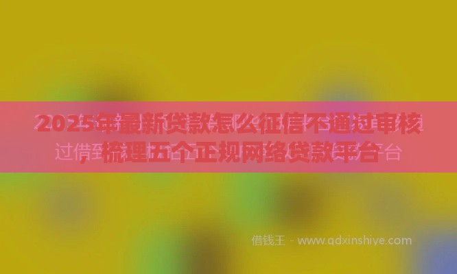 2025年最新贷款怎么征信不通过审核，梳理五个正规网络贷款平台