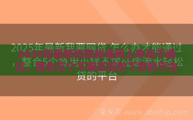 2025年最新贷款找谁网上申请不通过，整合五个不看征信秒下款的平台