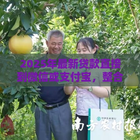 2025年最新贷款直接到微信或支付宝，整合五个61岁一63岁贷款平台