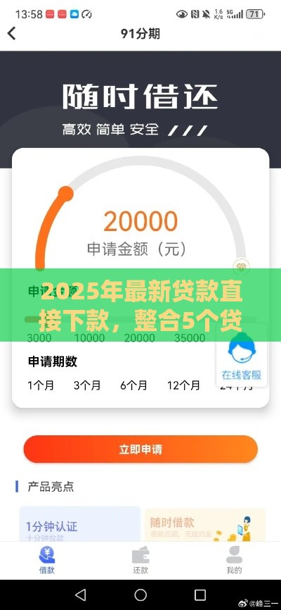 2025年最新贷款直接下款，整合5个贷款服务平台