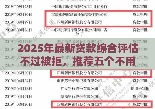 2025年最新贷款综合评估不过被拒，推荐五个不用征信的贷款平台