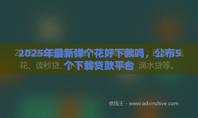 2025年最新弹个花好下款吗，公布5个下载贷款平台