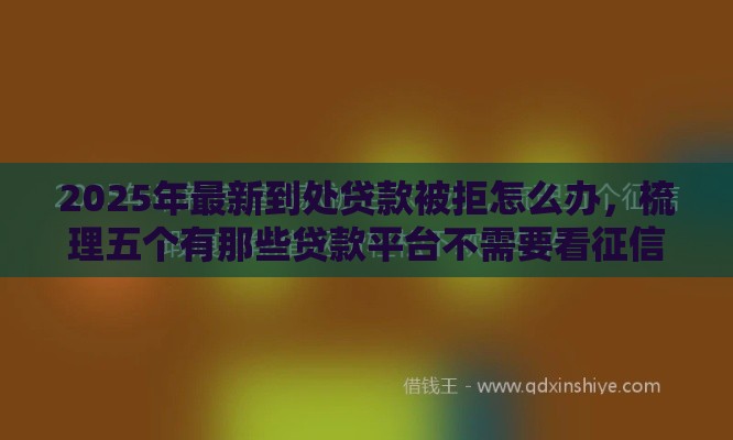 2025年最新到处贷款被拒怎么办，梳理五个有那些贷款平台不需要看征信