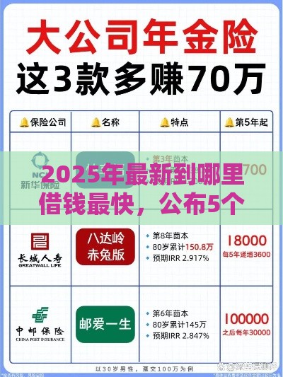 2025年最新到哪里借钱最快，公布5个1000