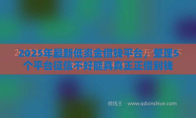 2025年最新低资金借钱平台，整理5个平台征信不好能真真正正借到钱