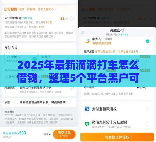 2025年最新滴滴打车怎么借钱，整理5个平台黑户可以借到钱呢
