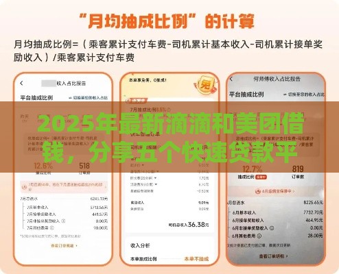 2025年最新滴滴和美团借钱，分享五个快速贷款平台