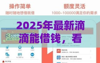 2025年最新滴滴能借钱，看看这5个借款平台不看征信不看负债