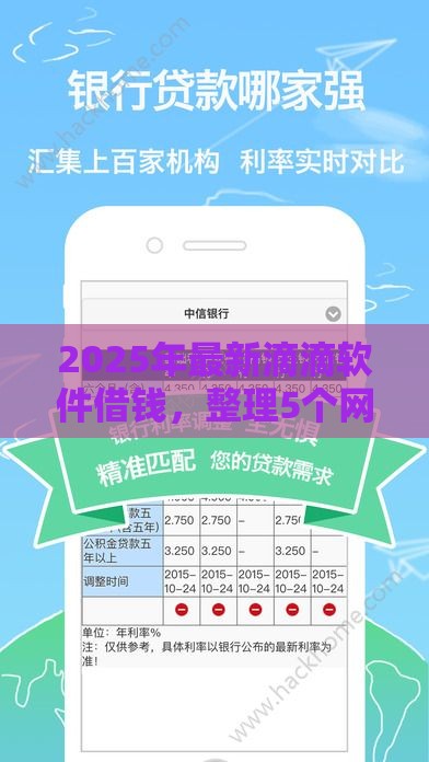 2025年最新滴滴软件借钱，整理5个网上贷款平台好